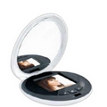 Round 2 Tone Digital Picture Frame w/ Key Chain / Black/White